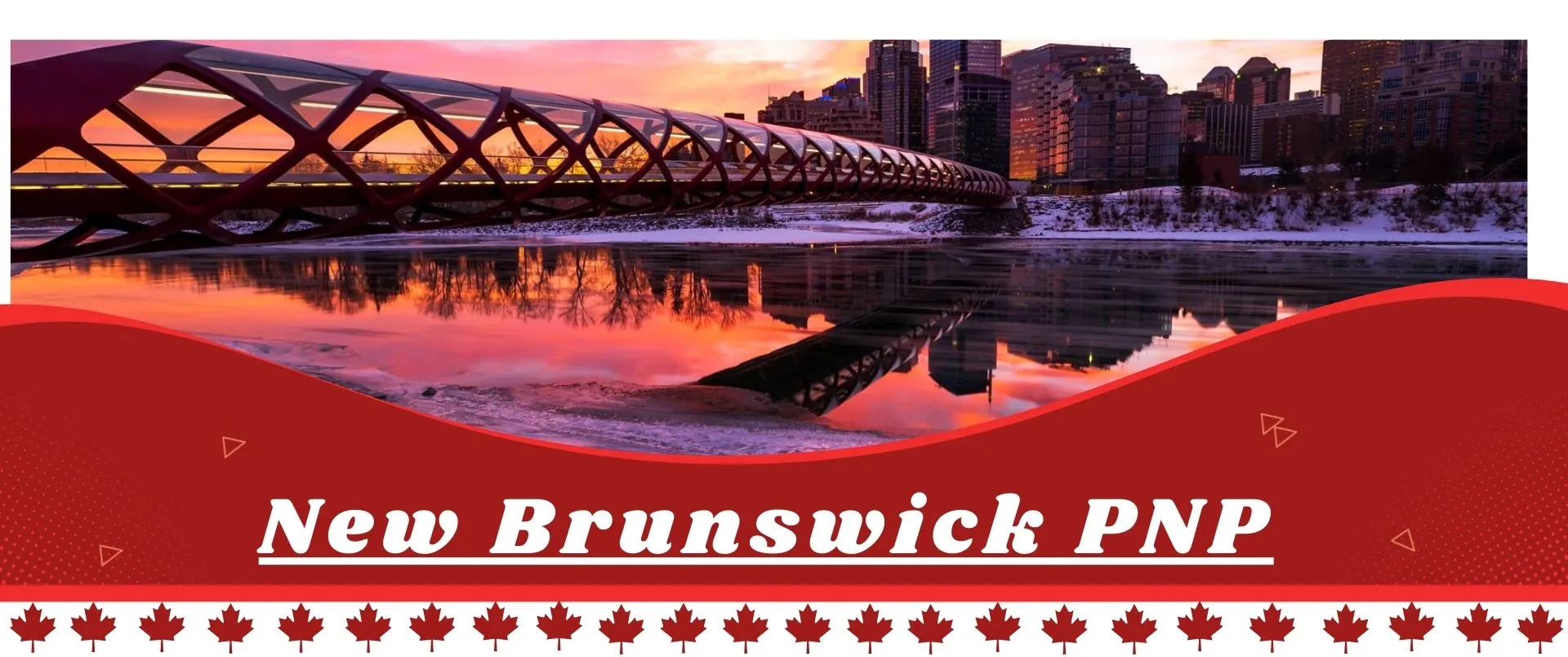 New Brunswick PNP Bridge with Reflection of evening time created by Isha immigration